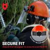 imageNoCry ANSI Z891 Rated Arborist Helmet  Chainsaw Helmet with Face Shield and Ear Muffs  Adjustable Hard Hat with Adaptive Ventilation ImpactResistant Mesh Face Shield for Forestry with Side GuardsOrange
