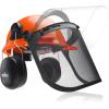imageNoCry ANSI Z891 Rated Arborist Helmet  Chainsaw Helmet with Face Shield and Ear Muffs  Adjustable Hard Hat with Adaptive Ventilation ImpactResistant Mesh Face Shield for Forestry with Side GuardsOrange