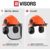 imageNoCry ANSI Z891 Rated Arborist Helmet  Chainsaw Helmet with Face Shield and Ear Muffs  Adjustable Hard Hat with Adaptive Ventilation ImpactResistant Mesh Face Shield for Forestry with Side GuardsOrange