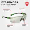 imageNoCry AntiFog Safety Sunglasses for Men with Scratch Resistant Lenses  Tinted Safety Glasses for Construction with 100 UV Protection  ANSI Z871 Work Sunglasses with Adjustable Temples ampamp Nose PadGreen  Black Inout