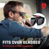 imageNoCry Blue Light Blocking Safety Glasses Over Eyeglasses with 100 UV Protection  UV Light Protection with AntiFog ampamp AntiScratch Lenses ANSI Z871 Certified  Adjustable Temples with AntiSlip TipTinted Black  Red
