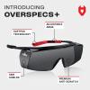 imageNoCry Blue Light Blocking Safety Glasses Over Eyeglasses with 100 UV Protection  UV Light Protection with AntiFog ampamp AntiScratch Lenses ANSI Z871 Certified  Adjustable Temples with AntiSlip TipTinted Black  Red