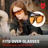 imageNoCry Blue Light Blocking Safety Glasses Over Eyeglasses with 100 UV Protection  UV Light Protection with AntiFog ampamp AntiScratch Lenses ANSI Z871 Certified  Adjustable Temples with AntiSlip TipOrange Lens Antiblue Light