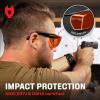 imageNoCry Blue Light Blocking Safety Glasses Over Eyeglasses with 100 UV Protection  UV Light Protection with AntiFog ampamp AntiScratch Lenses ANSI Z871 Certified  Adjustable Temples with AntiSlip TipOrange Lens Antiblue Light