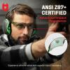 imageNoCry Clear Shooting Glasses for Men with AntiFog and Scratch Resistant Wraparound Lenses  ANSI Z87 Protective Eyewear with Adjustable Temples ampamp Nose Pad  100 UV Eye ProtectionBlack  Green Tinted