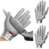 imageNoCry Cut Resistant Gloves Food Grade with Grip Dots for Superb Grip  Breathable ampamp Lightweight Cutting Gloves for Chefs  Ambidextrous  Cut Resistant Kitchen Gloves for Cutting or Woodworking GlovesGrip Dots Grey
