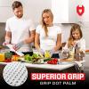 imageNoCry Cut Resistant Gloves Food Grade with Grip Dots for Superb Grip  Breathable ampamp Lightweight Cutting Gloves for Chefs  Ambidextrous  Cut Resistant Kitchen Gloves for Cutting or Woodworking GlovesGrip Dots Grey