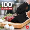 imageNoCry Cut Resistant Work Gloves for Women and Men with Reinforced Fingers Comfortable 100 Food Grade Kitchen Cooking Hand Protection Ambidextrous Safety Gear for Cutting Level 5 ProtectionOriginal Black