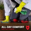 imageNoCry Flooring Knee Pads for Men with ExtraWide Gel ampamp Thick Foam Cushion  FloorSafe AntiSlip Leather Kneepads for Construction Work with Reinforced Adjustable Straps and MilitaryGrade RivetsRed