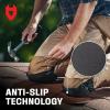 imageNoCry Flooring Knee Pads for Men with ExtraWide Gel ampamp Thick Foam Cushion  FloorSafe AntiSlip Leather Kneepads for Construction Work with Reinforced Adjustable Straps and MilitaryGrade RivetsBlack Original