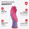 imageNoCry Gardening Gloves for Men with Strong Grip and Touchscreen Tips  Breathable Rubber Coated Garden Gloves with Superior Dexterity  SnugFitting Yard Gloves for Men or Lawn Gloves MenPurple  Green