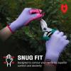 imageNoCry Gardening Gloves for Men with Strong Grip and Touchscreen Tips  Breathable Rubber Coated Garden Gloves with Superior Dexterity  SnugFitting Yard Gloves for Men or Lawn Gloves MenPurple  Green