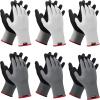 imageNoCry Gardening Gloves for Men with Strong Grip and Touchscreen Tips  Breathable Rubber Coated Garden Gloves with Superior Dexterity  SnugFitting Yard Gloves for Men or Lawn Gloves MenGrey  White