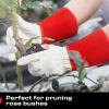 imageNoCry Guantes largos de jardinera de cuero para mujeres y hombres a prueba de espinas para podar cactus rosas y zarzamoras guantes para trabajos de jardinera palmas y dedos reforzados rojo M