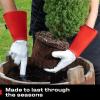 imageNoCry Guantes largos de jardinera de cuero para mujeres y hombres a prueba de espinas para podar cactus rosas y zarzamoras guantes para trabajos de jardinera palmas y dedos reforzados rojo M