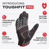 imageNoCry Heavy Duty Work Gloves for Men  Soft PVC Knuckles Reinforced Fingers ampamp Thumb Crotches Padded Palms Double Stitched with Grip and Touchscreen TipsMedium