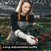imageNoCry Leather Gardening Gloves with Improved Long Adjustable Gauntlet Cuffs Puncture Resistant with Reinforced Palms and Fingertips Perfect for Rose Pruning Size Medium Grey