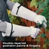 imageNoCry Leather Gardening Gloves with Improved Long Adjustable Gauntlet Cuffs Puncture Resistant with Reinforced Palms and Fingertips Perfect for Rose Pruning Size Medium Grey