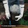 imageNoCry Leather Gardening Gloves with Improved Long Adjustable Gauntlet Cuffs Puncture Resistant with Reinforced Palms and Fingertips Perfect for Rose Pruning Size Medium Grey
