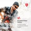 imageNoCry Lightweight Tinted Safety Glasses with UV 400 Protection Anti Fog and Anti Scratch Coating and Grey Wrap Around Lenses ANSI Z871 CertifiedDark Tinted