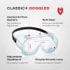 imageNoCry Protective Safety Lab Goggles Over Glasses with AntiFog Coating Clear ScratchResistant Lenses 100 UV Protection Universal Fit Vented ANSI Z871 Rated Safety Goggles for Men and WomenVented