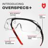 imageNoCry Safety Glasses Over Eyeglasses for Men and Women with Anti Scratch Lenses and Integrated Side Shields  Adjustable Temples with AntiSlip Tips  100 UV Protective Eyewear  ANSI Z87 CertifiedBlack  Red