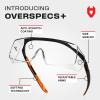 imageNoCry Safety Glasses Over Eyeglasses for Men and Women with Anti Scratch Lenses and Integrated Side Shields  Adjustable Temples with AntiSlip Tips  100 UV Protective Eyewear  ANSI Z87 CertifiedBlack  Orange 10 Pack