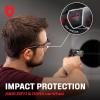 imageNoCry Safety Glasses Over Eyeglasses for Men and Women with Anti Scratch Lenses and Integrated Side Shields  Adjustable Temples with AntiSlip Tips  100 UV Protective Eyewear  ANSI Z87 CertifiedBlack  Orange 10 Pack