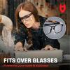 imageNoCry Safety Glasses Over Eyeglasses for Men and Women with Anti Scratch Lenses and Integrated Side Shields  Adjustable Temples with AntiSlip Tips  100 UV Protective Eyewear  ANSI Z87 CertifiedBlack  Orange 10 Pack