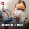 imageNoCry Safety Glasses Over Eyeglasses for Men and Women with Anti Scratch Lenses and Integrated Side Shields  Adjustable Temples with AntiSlip Tips  100 UV Protective Eyewear  ANSI Z87 CertifiedBlack  Orange 10 Pack