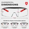 imageNoCry Safety Glasses Over Eyeglasses for Men and Women with Anti Scratch Lenses and Integrated Side Shields  Adjustable Temples with AntiSlip Tips  100 UV Protective Eyewear  ANSI Z87 CertifiedBlack  Red