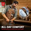 imageNoCry Woodworking Apron for Men  Reinforced Pockets with Metal Rivets Magnetic Holder ampamp Leather Tool Loops  Shop Aprons for Men with CrossBack Straps NonSlip Shoulder Pads ampamp QuickRelease BuckleBrown