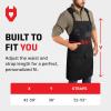 imageNoCry Woodworking Apron for Men  Reinforced Pockets with Metal Rivets Magnetic Holder ampamp Leather Tool Loops  Shop Aprons for Men with CrossBack Straps NonSlip Shoulder Pads ampamp QuickRelease BuckleBlack