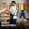 imageNoCry Woodworking Apron for Men  Reinforced Pockets with Metal Rivets Magnetic Holder ampamp Leather Tool Loops  Shop Aprons for Men with CrossBack Straps NonSlip Shoulder Pads ampamp QuickRelease BuckleBlack