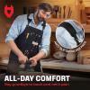 imageNoCry Woodworking Apron for Men  Reinforced Pockets with Metal Rivets Magnetic Holder ampamp Leather Tool Loops  Shop Aprons for Men with CrossBack Straps NonSlip Shoulder Pads ampamp QuickRelease BuckleBlack