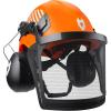 imageNoCry ANSI Z891 Rated Arborist Helmet  Chainsaw Helmet with Face Shield and Ear Muffs  Adjustable Hard Hat with Adaptive Ventilation ImpactResistant Mesh Face Shield for Forestry with Side GuardsOrange