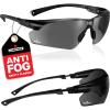 imageNoCry AntiFog Safety Sunglasses for Men with Scratch Resistant Lenses  Tinted Safety Glasses for Construction with 100 UV Protection  ANSI Z871 Work Sunglasses with Adjustable Temples ampamp Nose PadBlack  Black