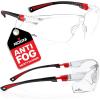 imageNoCry Clear Shooting Glasses for Men with AntiFog and Scratch Resistant Wraparound Lenses  ANSI Z87 Protective Eyewear with Adjustable Temples ampamp Nose Pad  100 UV Eye ProtectionBlack  Red