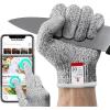 imageNoCry Cut Resistant Gloves Food Grade with 3 Touchscreen Fingers Protective Kitchen Gloves for Cutting Ideal for Fishing Butchering and Wood Carving Gloves Extra LargeXLarge