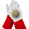 imageNoCry Guantes largos de jardinera de cuero para mujeres y hombres a prueba de espinas para podar cactus rosas y zarzamoras guantes para trabajos de jardinera palmas y dedos reforzados rojo M