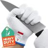 imageNoCry Heavy Duty Cut Resistant Work Gloves  Durable Cut Resistant Gloves with Grip Dots Level 5 Cutting Gloves for Chefs Perfect Wood Carving Gloves Anti Cut Gloves for Glass Handling Chef GlovesLarge