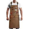 imageNoCry Woodworking Apron for Men  Reinforced Pockets with Metal Rivets Magnetic Holder ampamp Leather Tool Loops  Shop Aprons for Men with CrossBack Straps NonSlip Shoulder Pads ampamp QuickRelease BuckleBrown