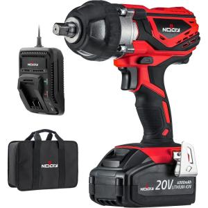 imageNoCry 20V Cordless Impact Wrench Kit  300 ftlb 400 Nm Torque 12 inch Detent Anvil 2700 Max IPM 2200 Max RPM Belt Clip 40 Ah Battery Fast Charger ampamp Carrying Case Included