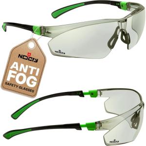 imageNoCry AntiFog Safety Sunglasses for Men with Scratch Resistant Lenses  Tinted Safety Glasses for Construction with 100 UV Protection  ANSI Z871 Work Sunglasses with Adjustable Temples ampamp Nose PadGreen  Black Inout