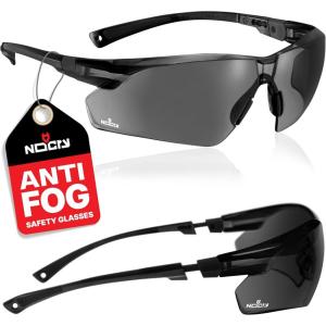 imageNoCry AntiFog Safety Sunglasses for Men with Scratch Resistant Lenses  Tinted Safety Glasses for Construction with 100 UV Protection  ANSI Z871 Work Sunglasses with Adjustable Temples ampamp Nose PadBlack  Black