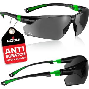 imageNoCry AntiFog Safety Sunglasses for Men with Scratch Resistant Lenses  Tinted Safety Glasses for Construction with 100 UV Protection  ANSI Z871 Work Sunglasses with Adjustable Temples ampamp Nose PadBlack  Green