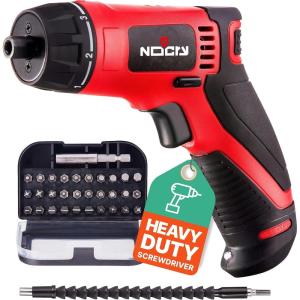 imageNoCry Commercial Grade Electric Screwdriver Cordless with Builtin LED Light  Cordless Screwdriver Kit with 31pcs Screw Bits  Rechargeable Battery 10 Nm Torque and Adjustable Power Screwdriver Set
