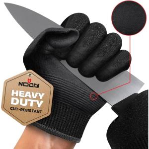 imageNoCry Cut Resistant Gloves Food Grade with Grip Dots for Superb Grip  Breathable ampamp Lightweight Cutting Gloves for Chefs  Ambidextrous  Cut Resistant Kitchen Gloves for Cutting or Woodworking GlovesCoated Black