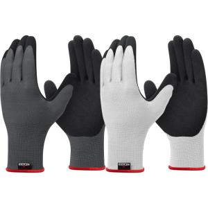 imageNoCry Gardening Gloves for Men with Strong Grip and Touchscreen Tips  Breathable Rubber Coated Garden Gloves with Superior Dexterity  SnugFitting Yard Gloves for Men or Lawn Gloves MenGrey  White
