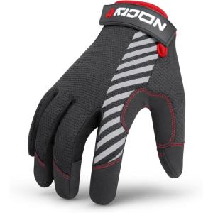 imageNoCry Heavy Duty Work Gloves for Men  Soft PVC Knuckles Reinforced Fingers ampamp Thumb Crotches Padded Palms Double Stitched with Grip and Touchscreen TipsLarge